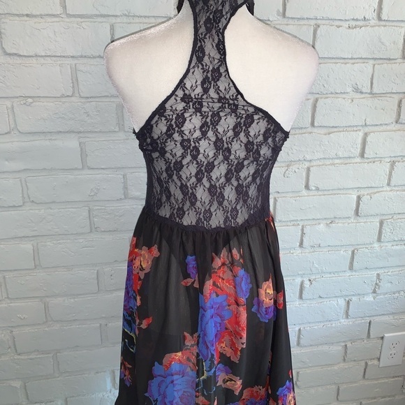 Intimately Free People Multi Colored Lacy Floral Bodysuit Dress Size Small - Picture 4 of 8
